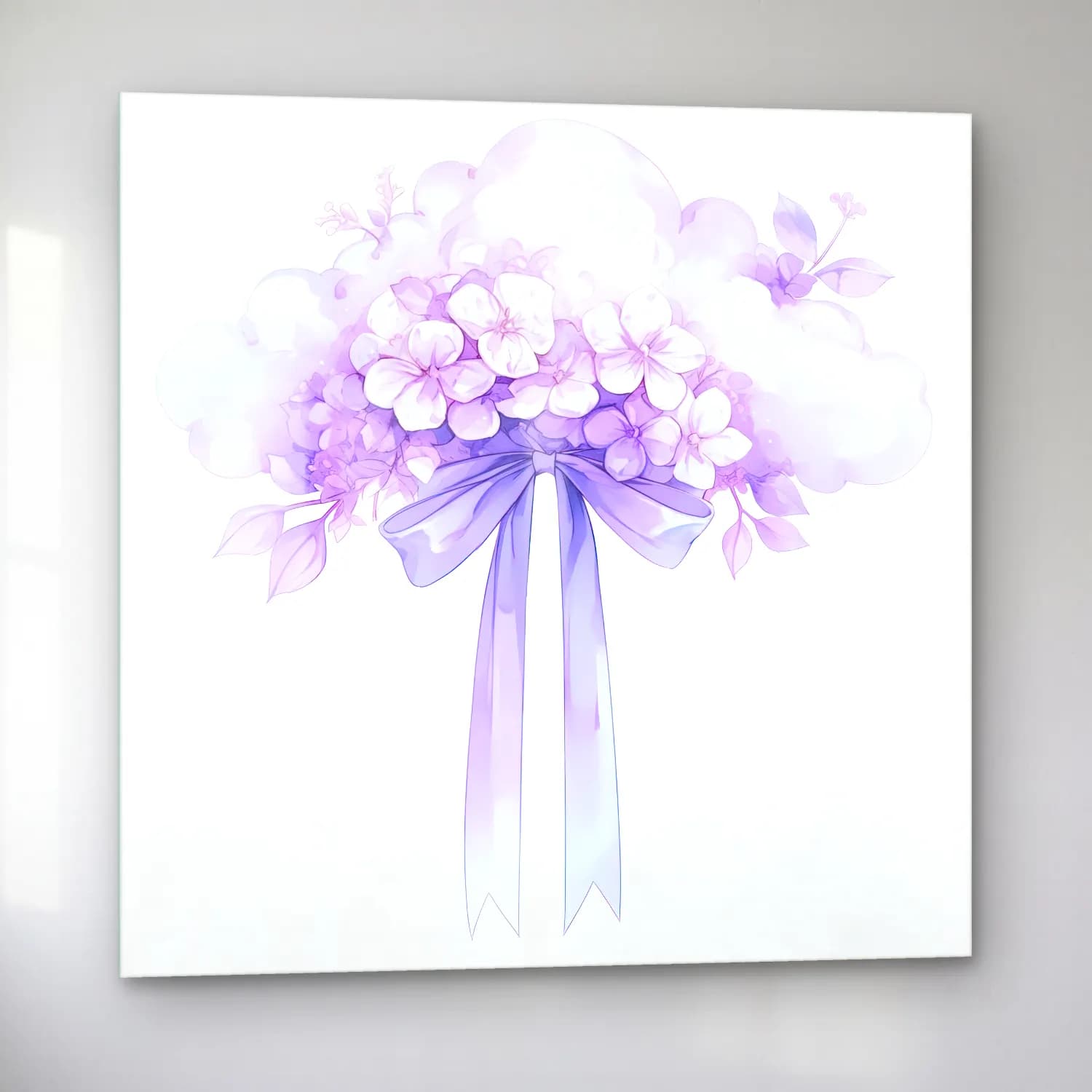 Pastel Vazoda Çiçek Buketi No. 4 cam tablo — sol açıdan görünüm