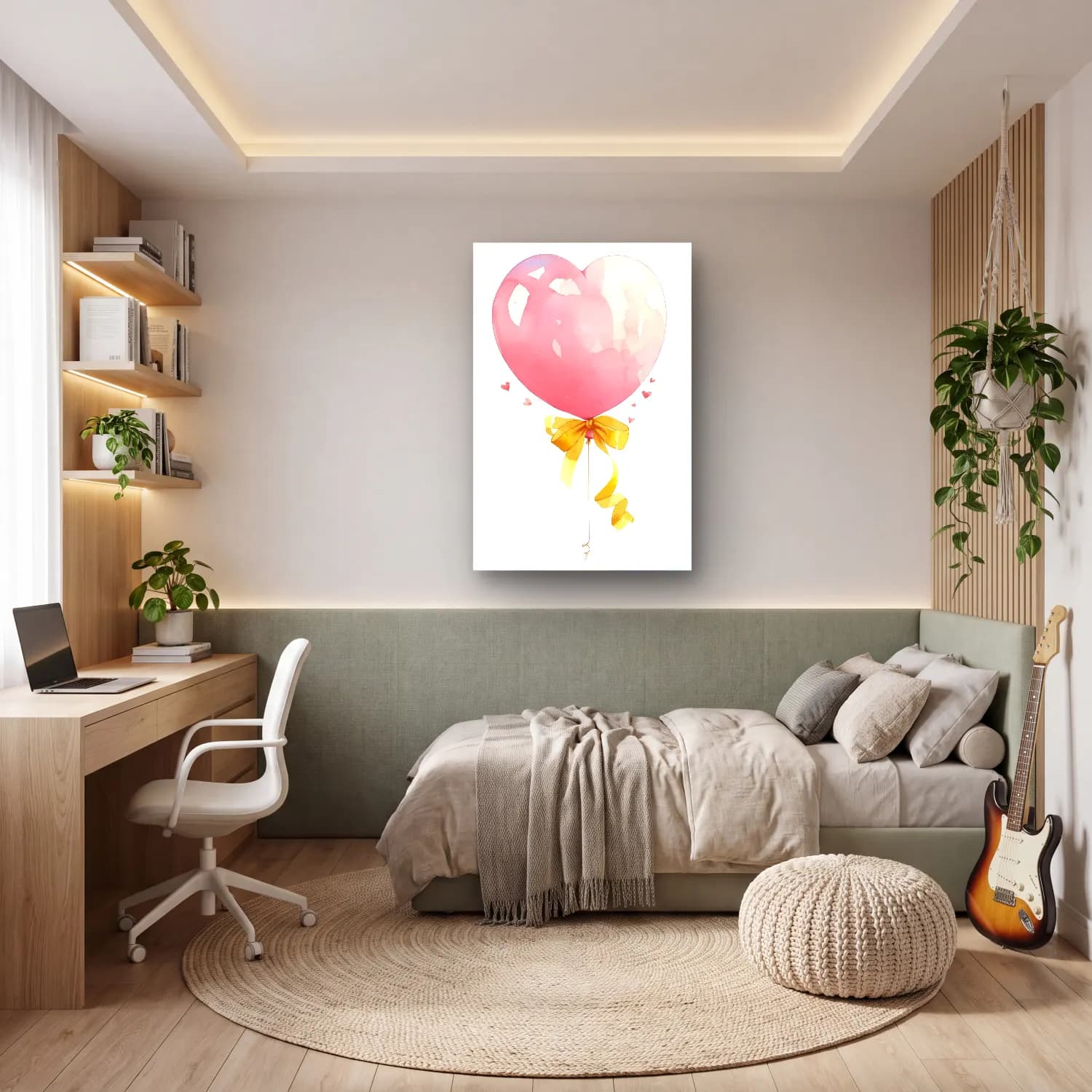 Suluboya Fiyonk – Pembe Tonlar cam tablo — genç odasında