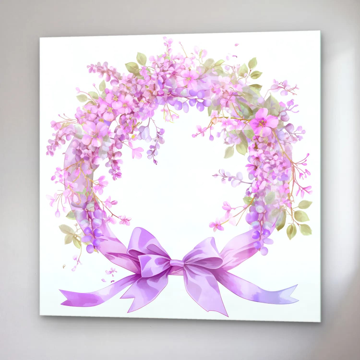 Pastel Çelenk No. 6 cam tablo — sağ açıdan görünüm