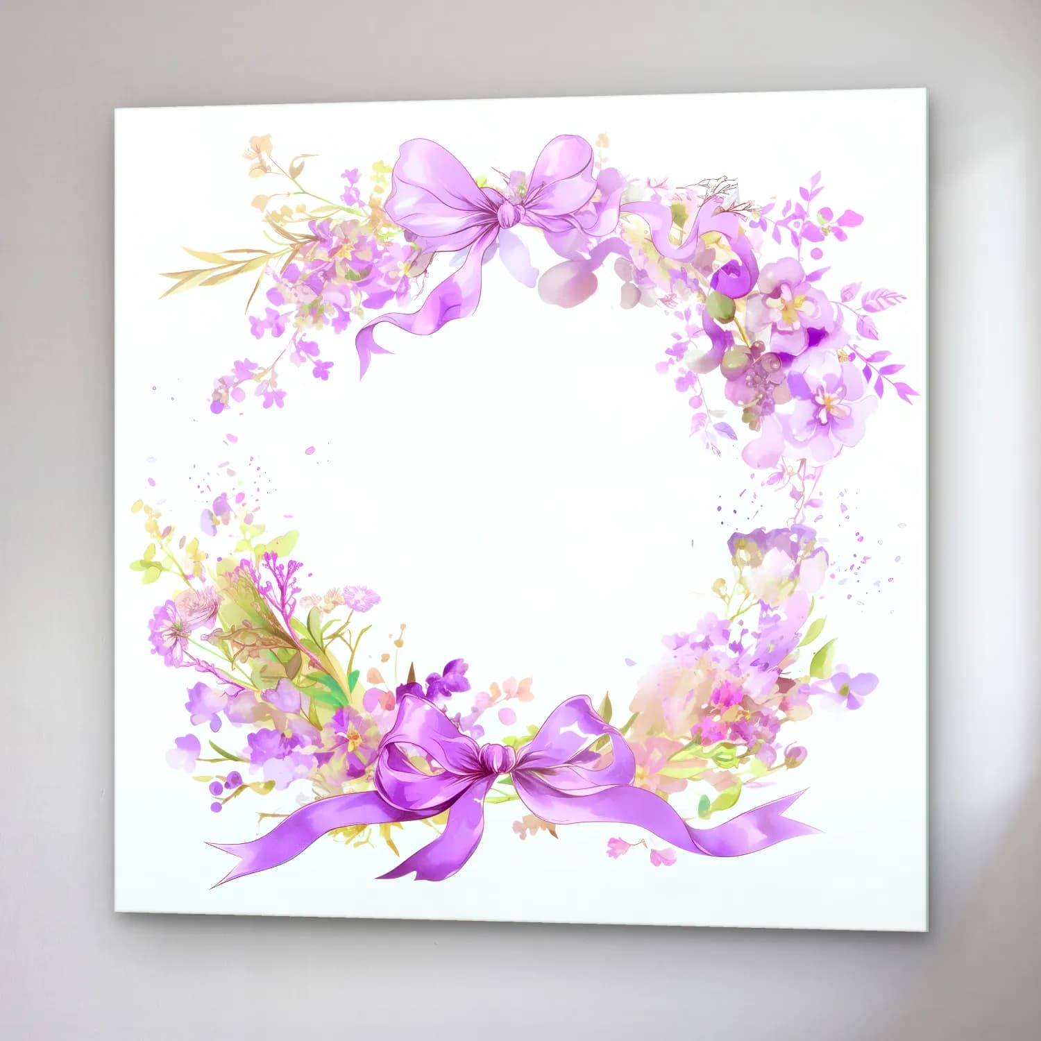 Pastel Çelenk No. 7 cam tablo — sağ açıdan görünüm