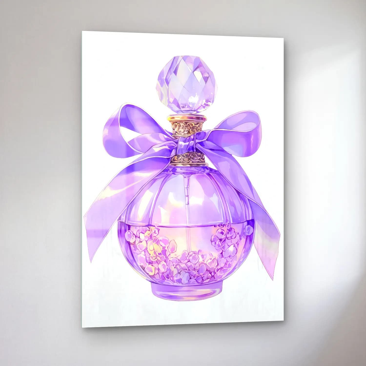 Pastel Parfüm Şişesi No. 4 cam tablo — sol açıdan görünüm