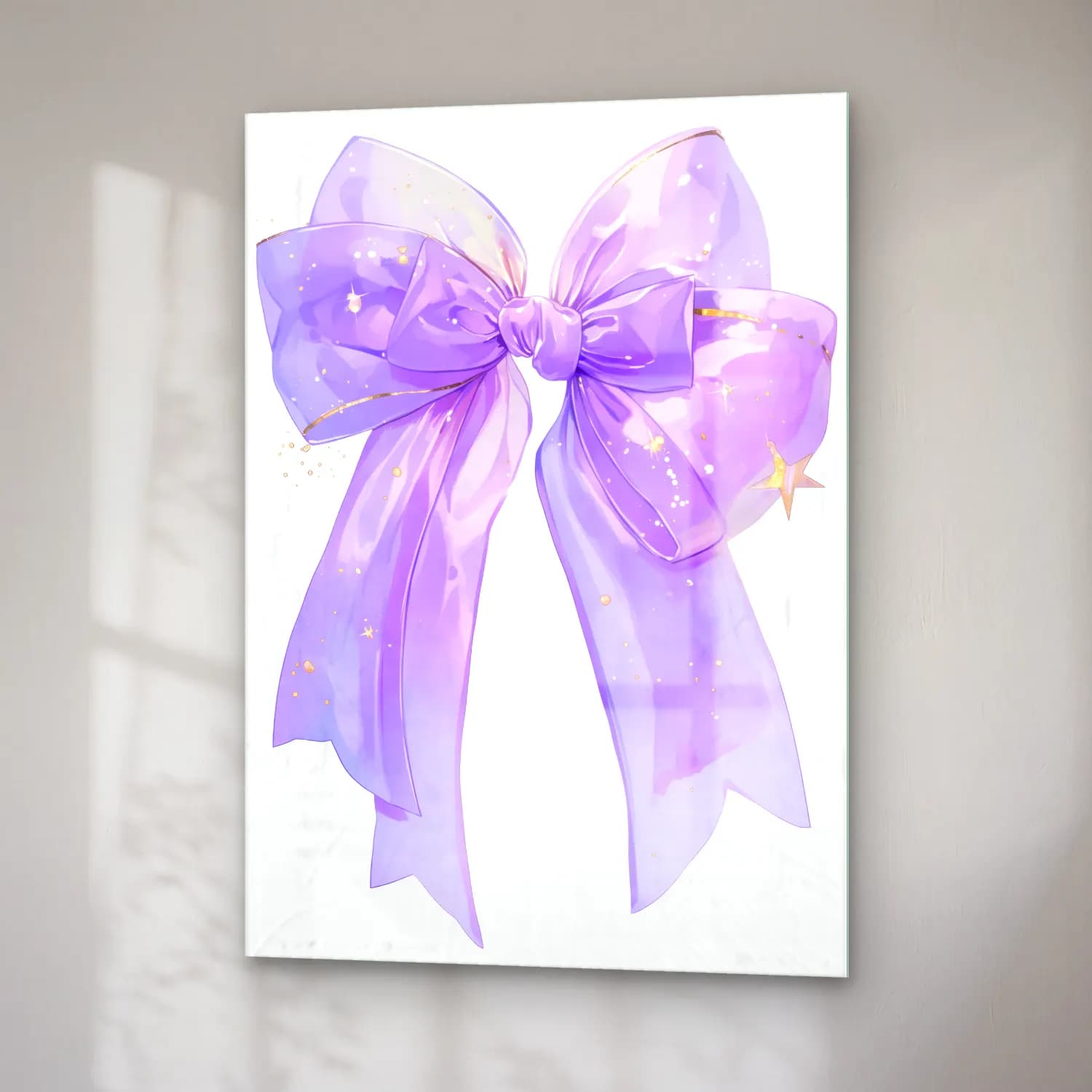 Pastel Fiyonk No. 40 cam tablo — sağ açıdan görünüm