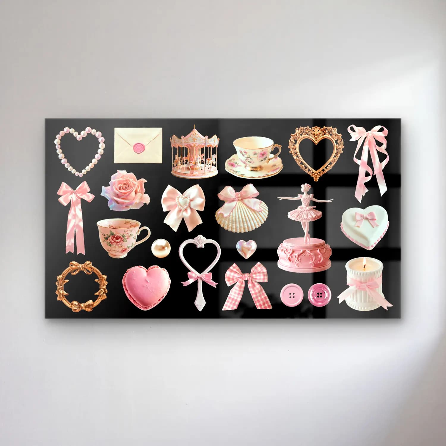 Pastel Tatlılar – Pembe Tonlar cam tablo — Pastel Tatlılar – Pembe Tonlar — pastel tatlılar