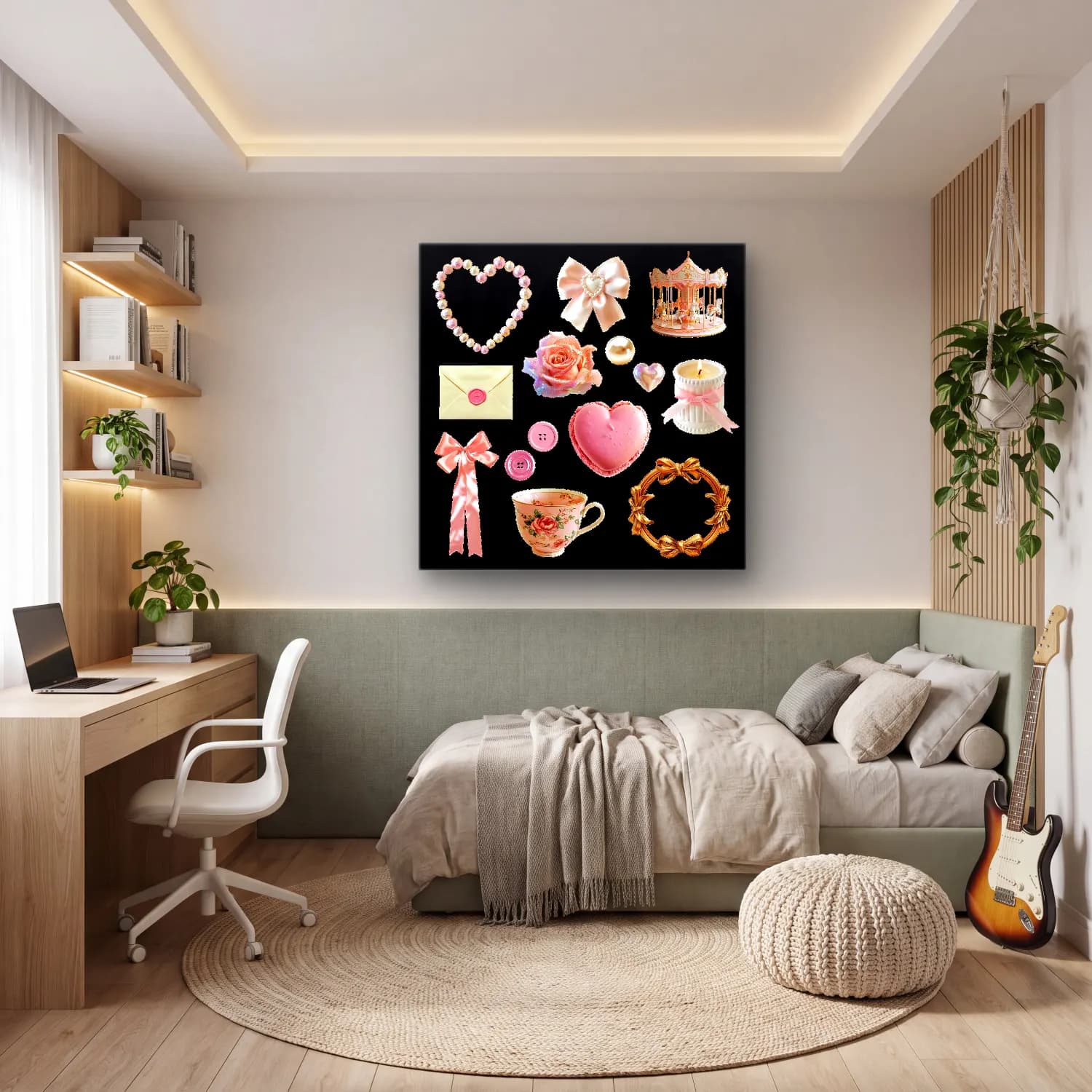 Pastel Hediye Paketleri – Pembe Tonlar cam tablo — genç odasında