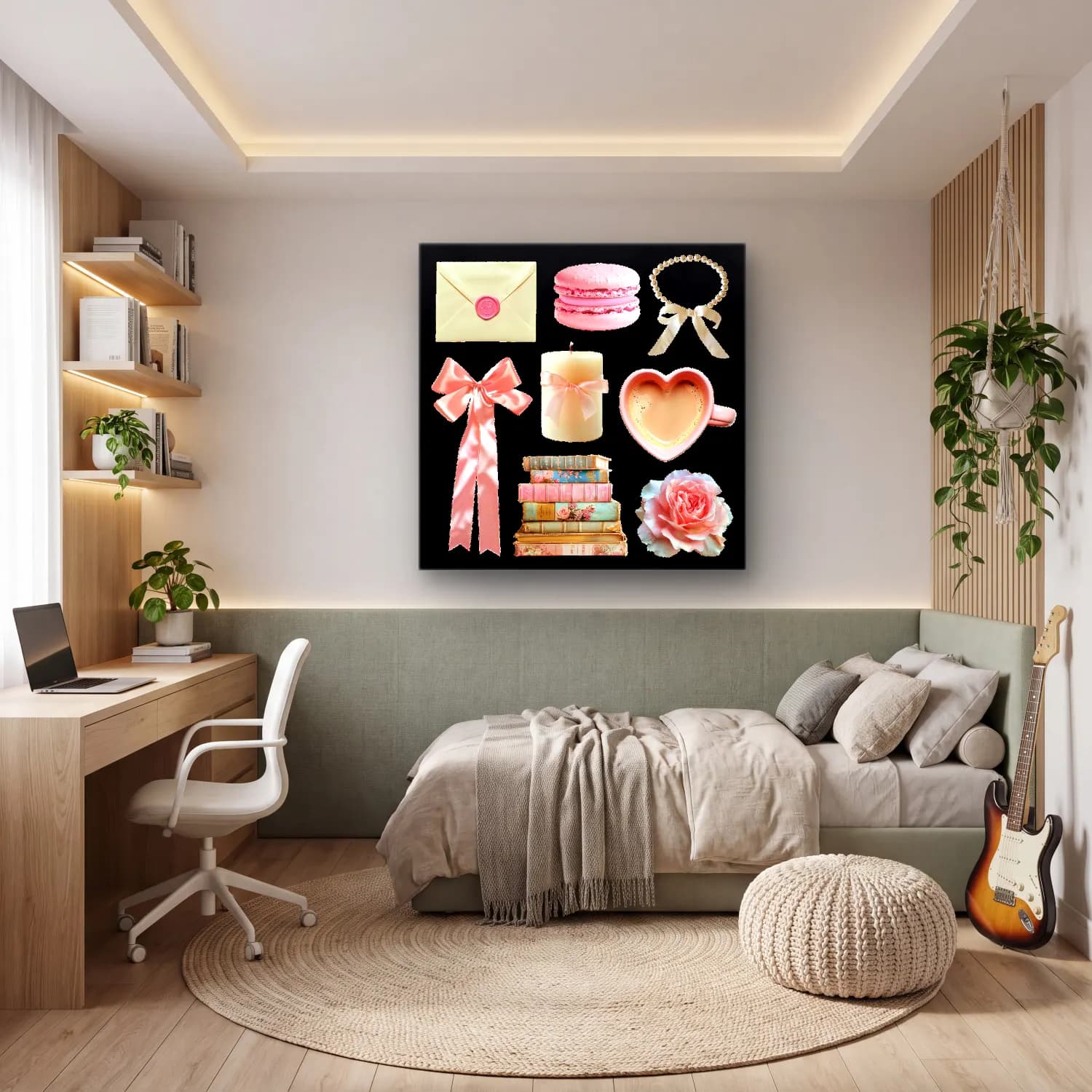 Pastel Hediye Paketleri No. 4 cam tablo — genç odasında