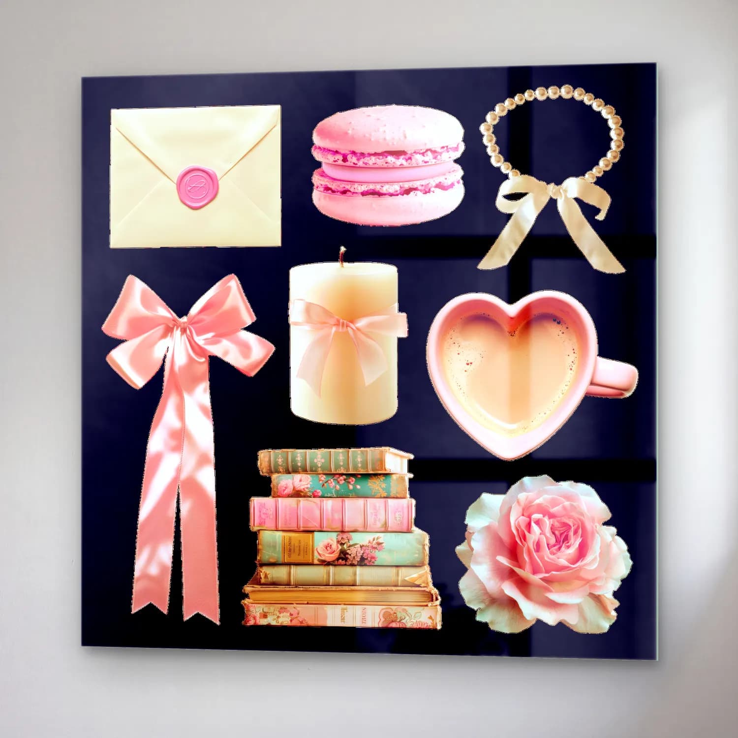Pastel Hediye Paketleri No. 4 cam tablo — sağ açıdan görünüm