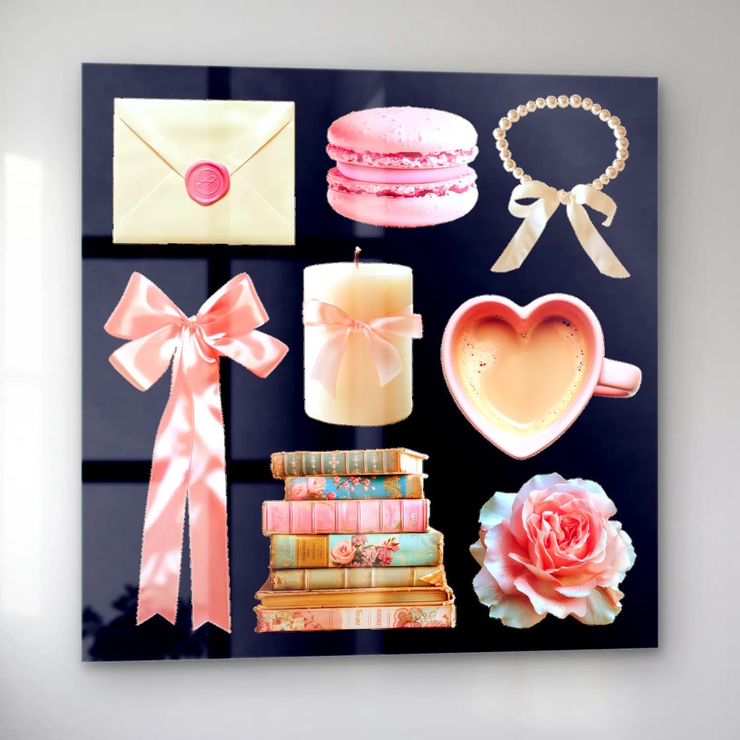 Pastel Hediye Paketleri No. 4 cam tablo — sol açıdan görünüm