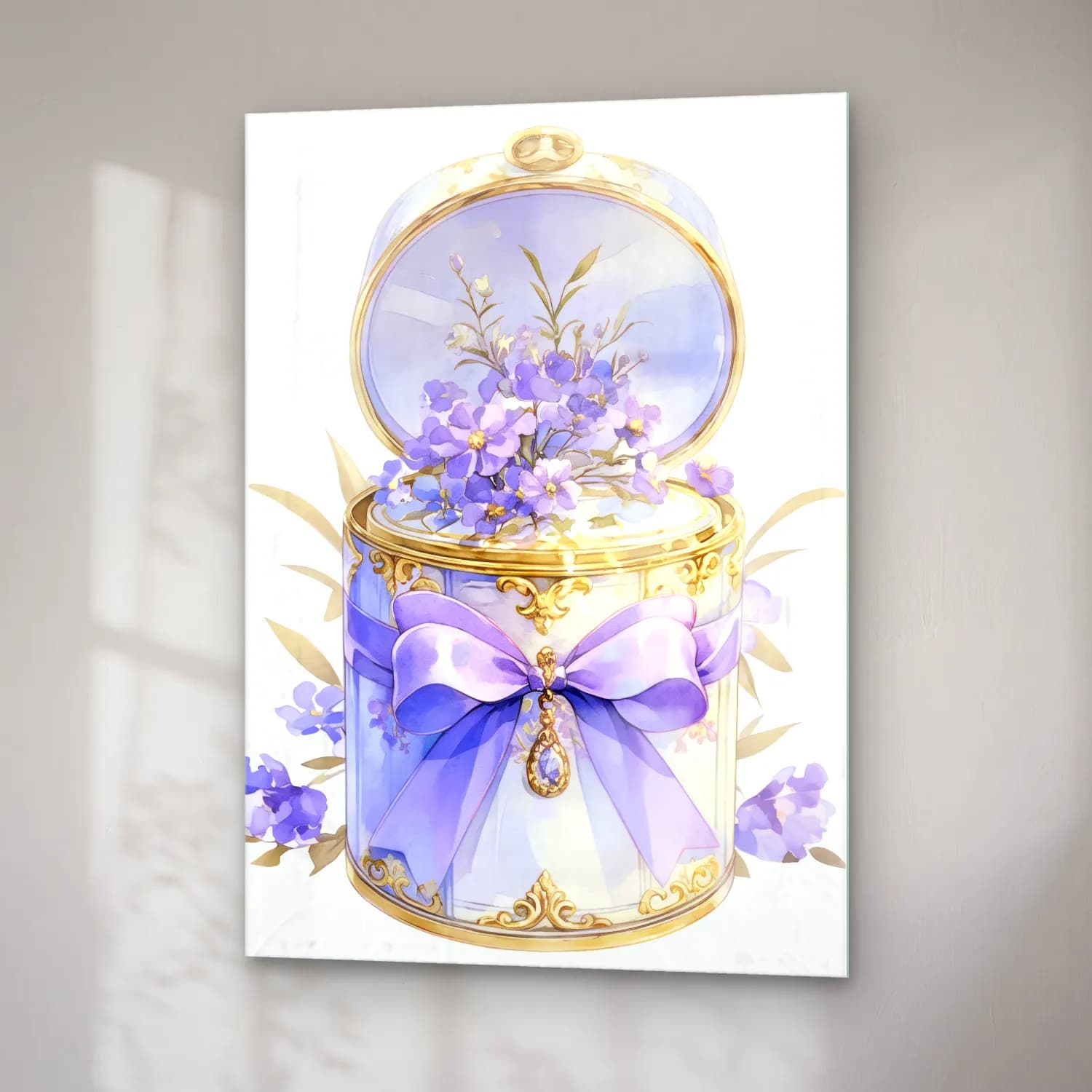 Pastel Parfüm Şişesi No. 6 cam tablo — sağ açıdan görünüm