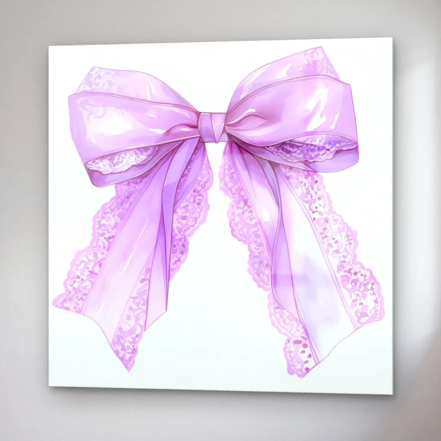 Pastel Fiyonk No. 44 cam tablo — sağ açıdan görünüm
