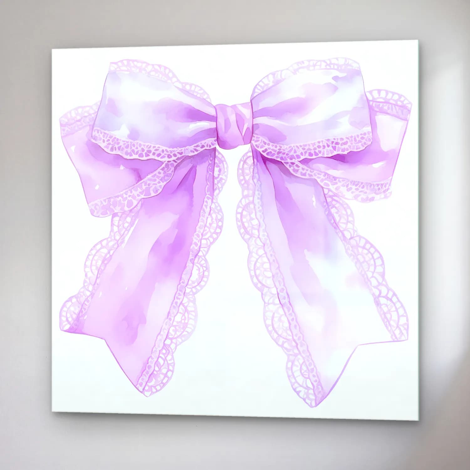 Pastel Fiyonk No. 45 cam tablo — sağ açıdan görünüm