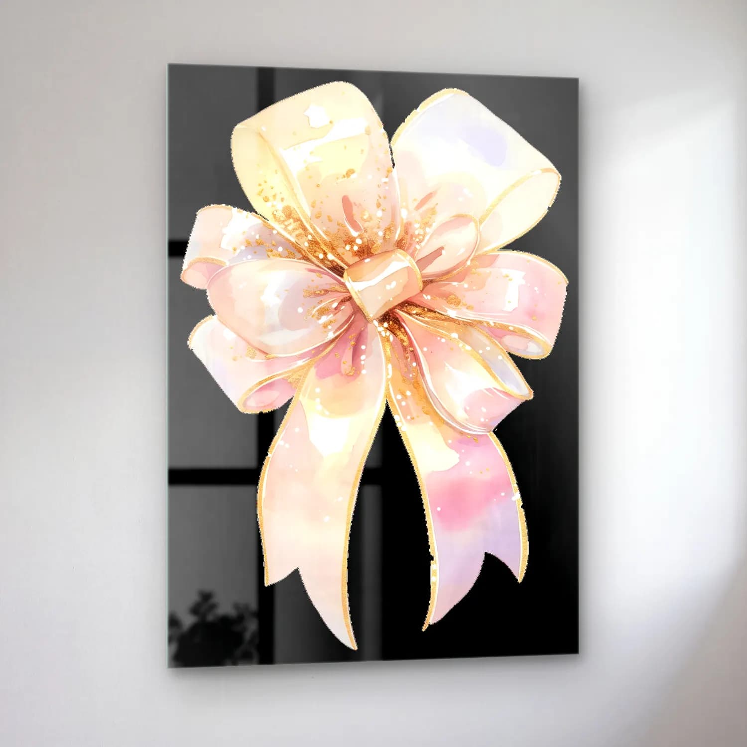 Pastel Fiyonk No. 46 cam tablo — sol açıdan görünüm