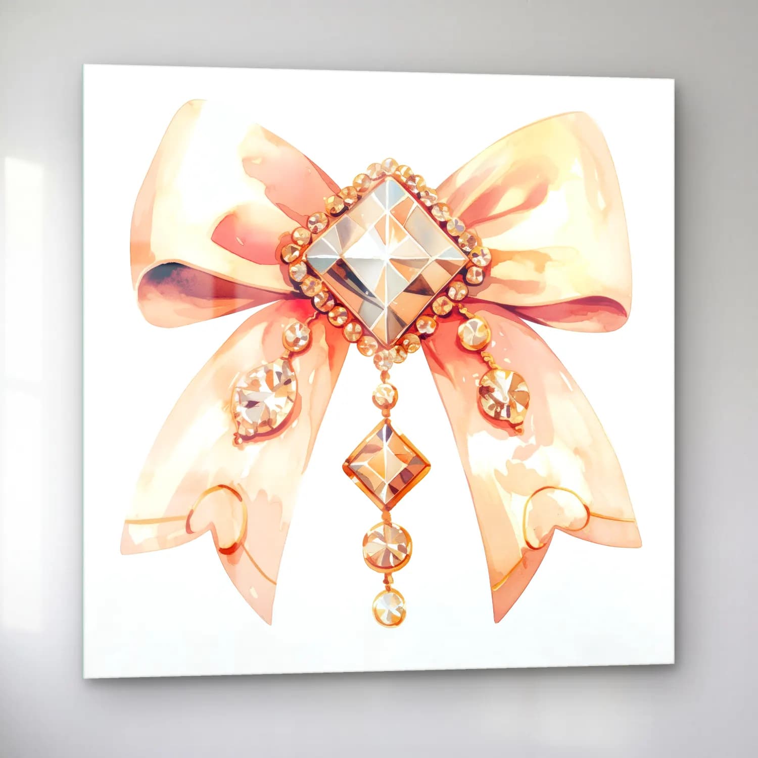 Pastel Fiyonk No. 48 cam tablo — sol açıdan görünüm