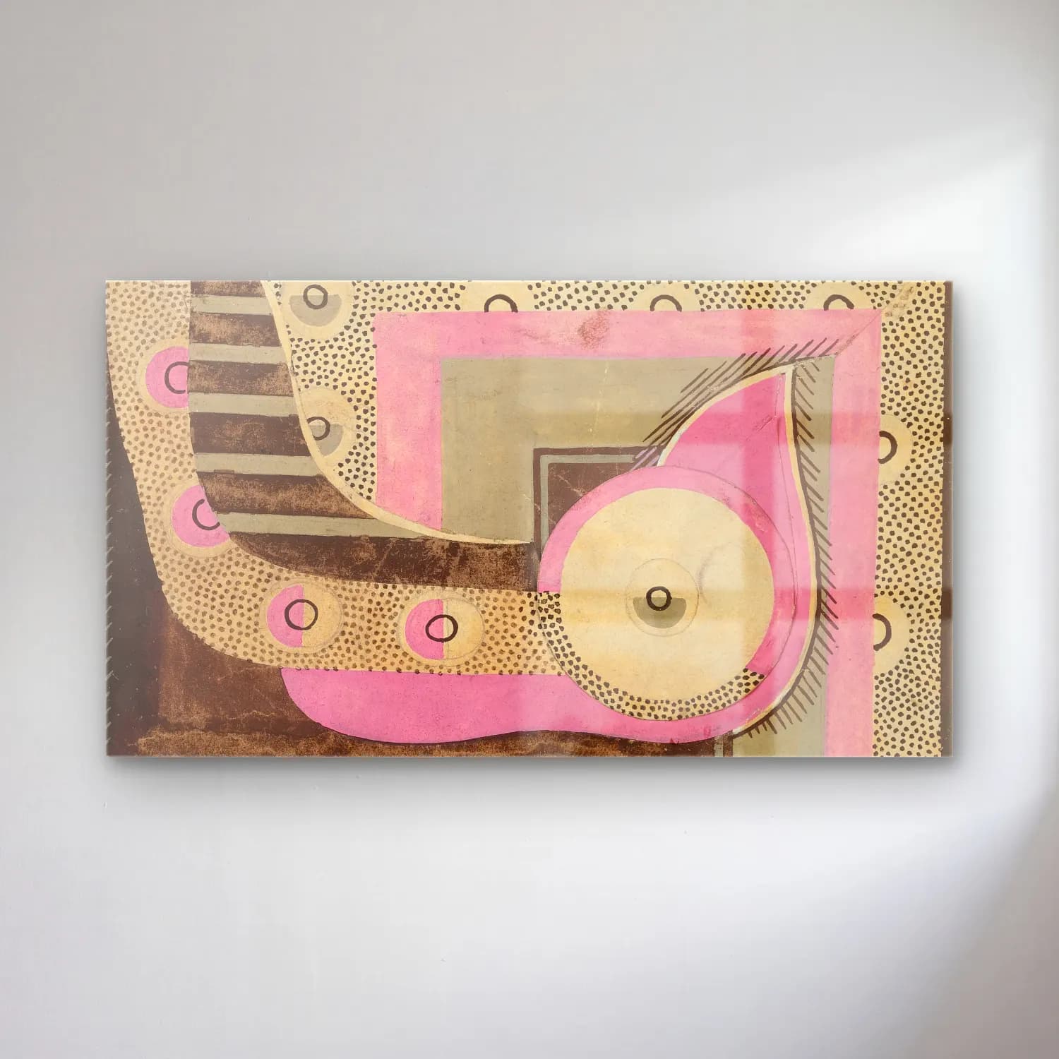 Georges Valmier – Composition (Étude Pour Un Motifs Décoratif) cam tablo — Georges Valmier – Composition (Étude Pour Un Motifs Décoratif) — modern soyut geometrik daireler
