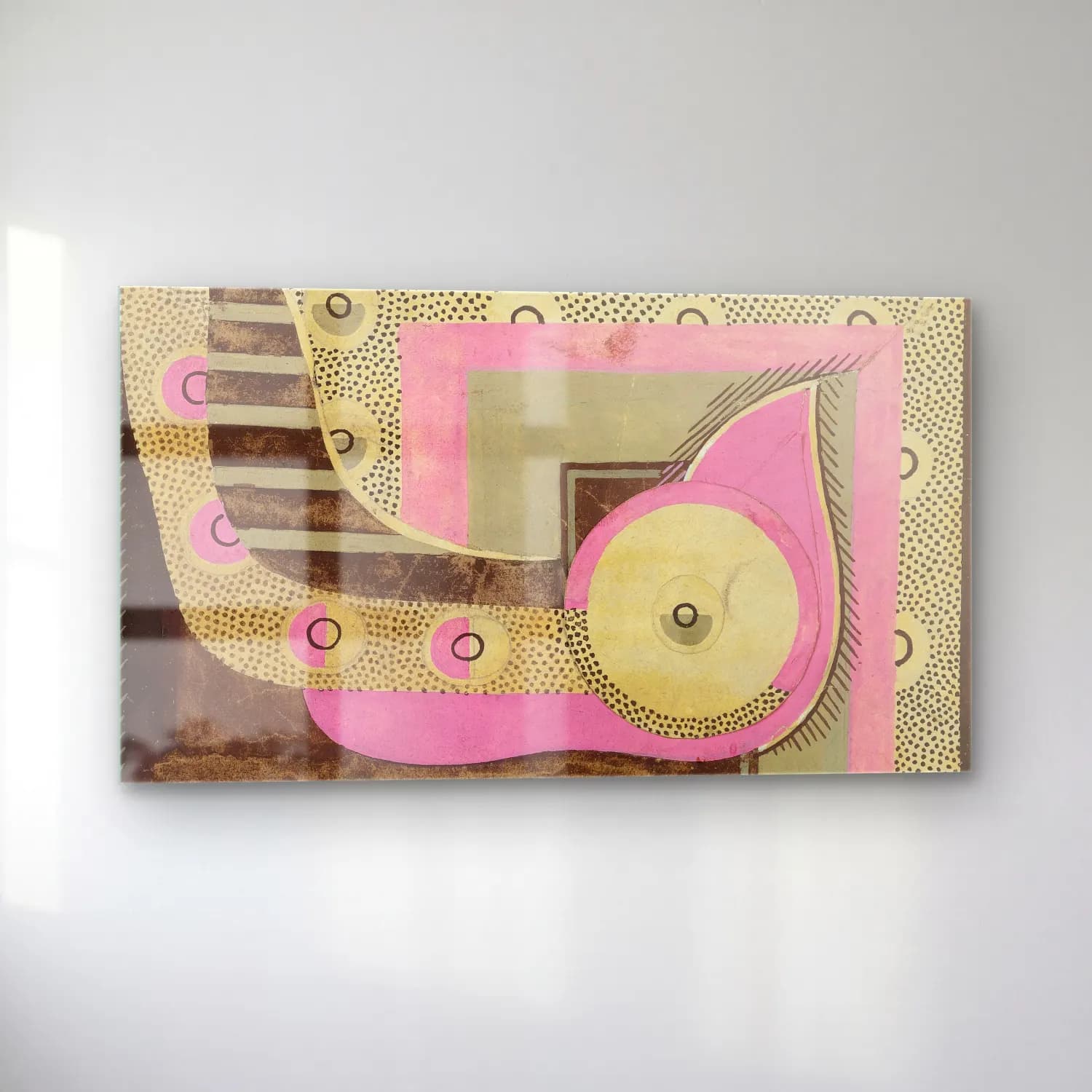 Georges Valmier – Composition (Étude Pour Un Motifs Décoratif) cam tablo — sol açıdan görünüm