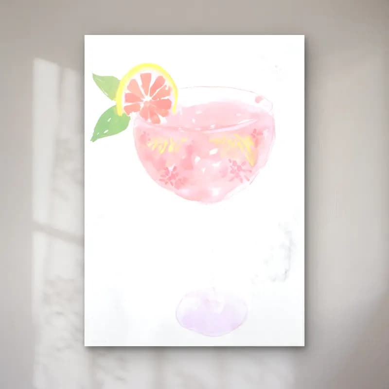 Suluboya Kokteyl – Pembe Tonlar cam tablo — Suluboya Kokteyl – Pembe Tonlar — suluboya kokteyl