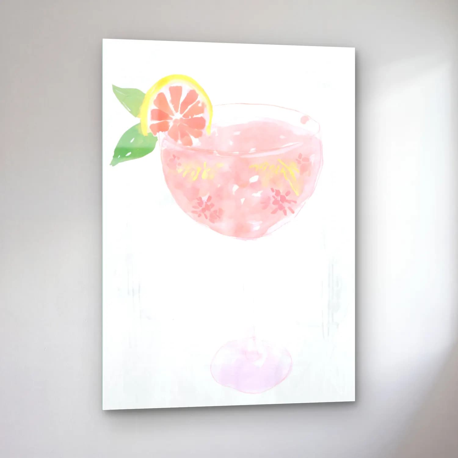 Suluboya Kokteyl – Pembe Tonlar cam tablo — sol açıdan görünüm