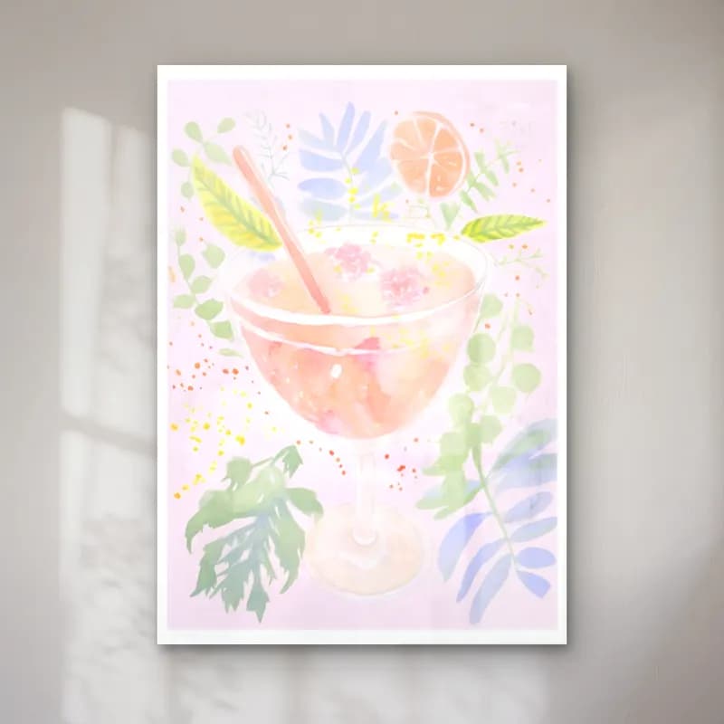 Pastel Kokteyl – Pembe Tonlar cam tablo — Pastel Kokteyl – Pembe Tonlar — pastel kokteyl