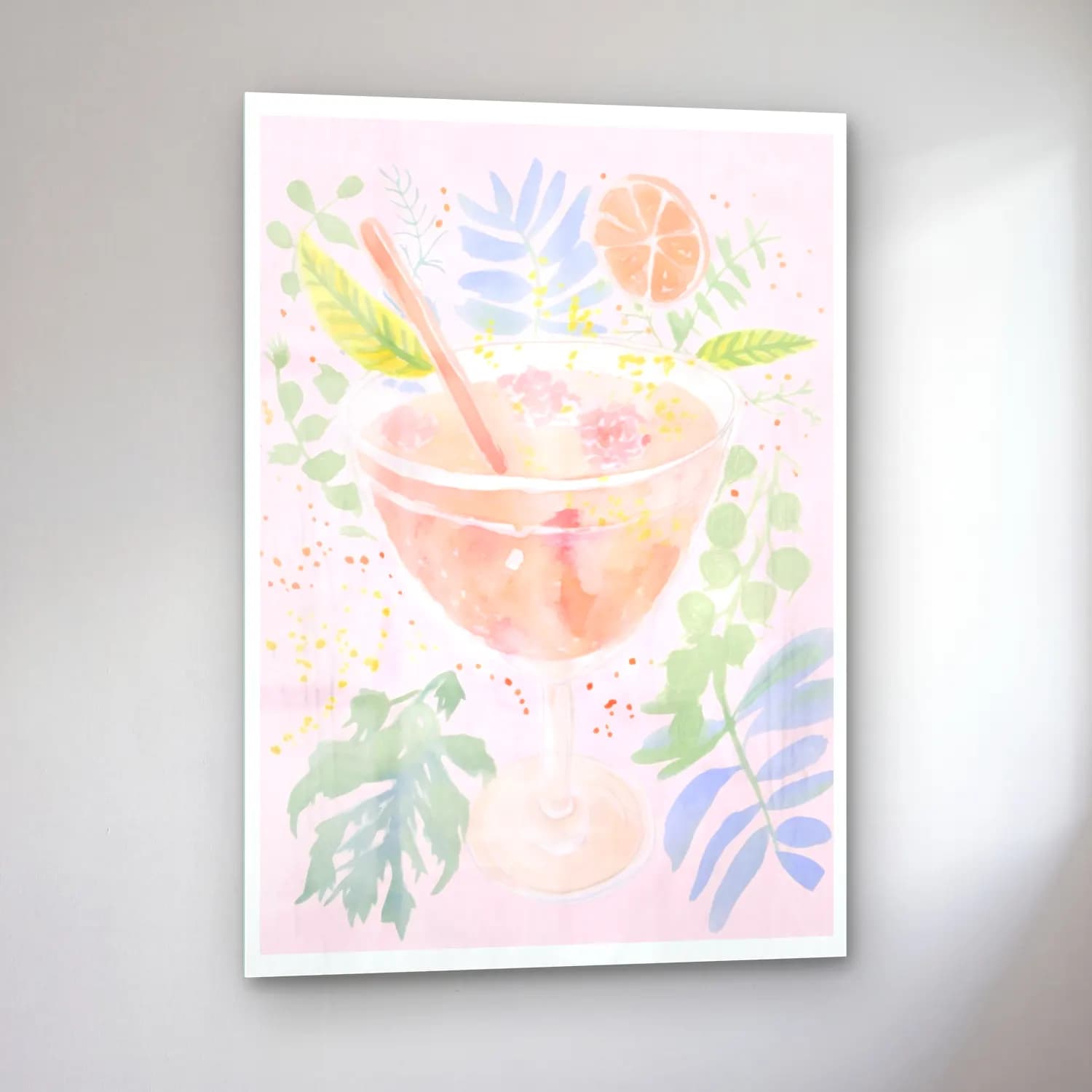 Pastel Kokteyl – Pembe Tonlar cam tablo — sol açıdan görünüm
