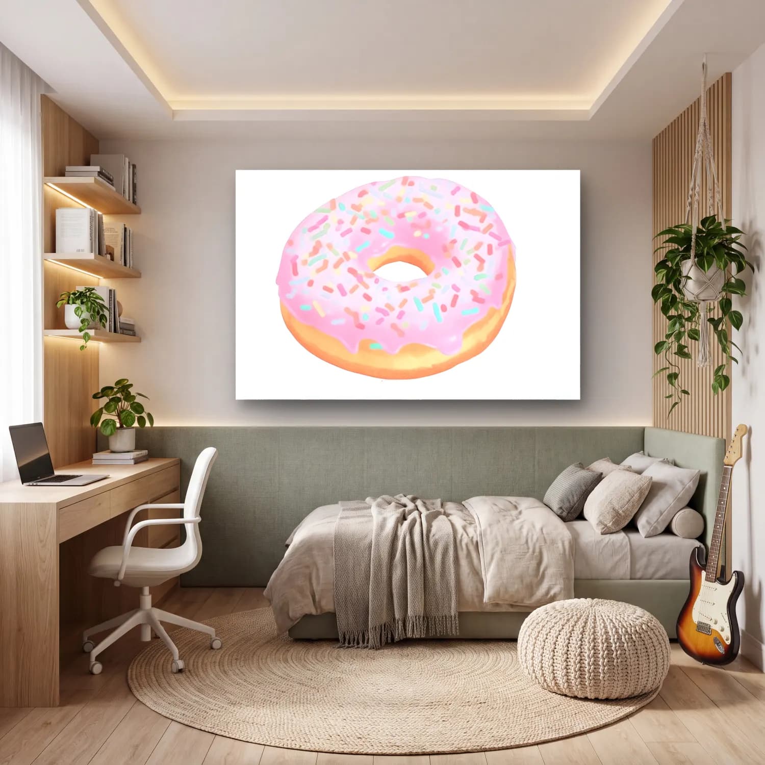 Pastel Tatlılar – Pastel Tonlar cam tablo — genç odasında