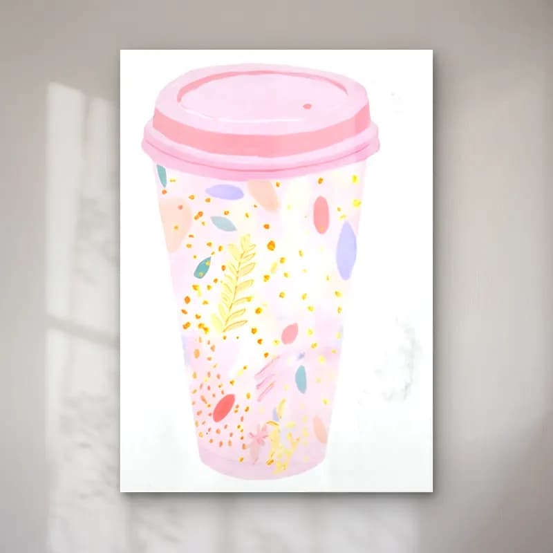 Pastel Kahve Fincanı cam tablo — Pastel Kahve Fincanı — pastel kahve fincanı