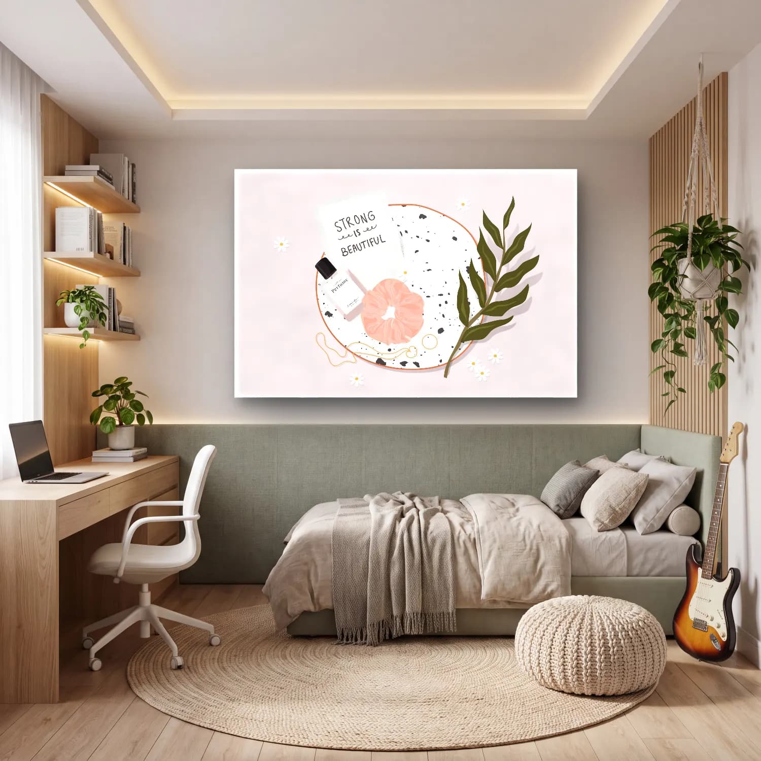 Pastel Söz Posteri cam tablo — genç odasında