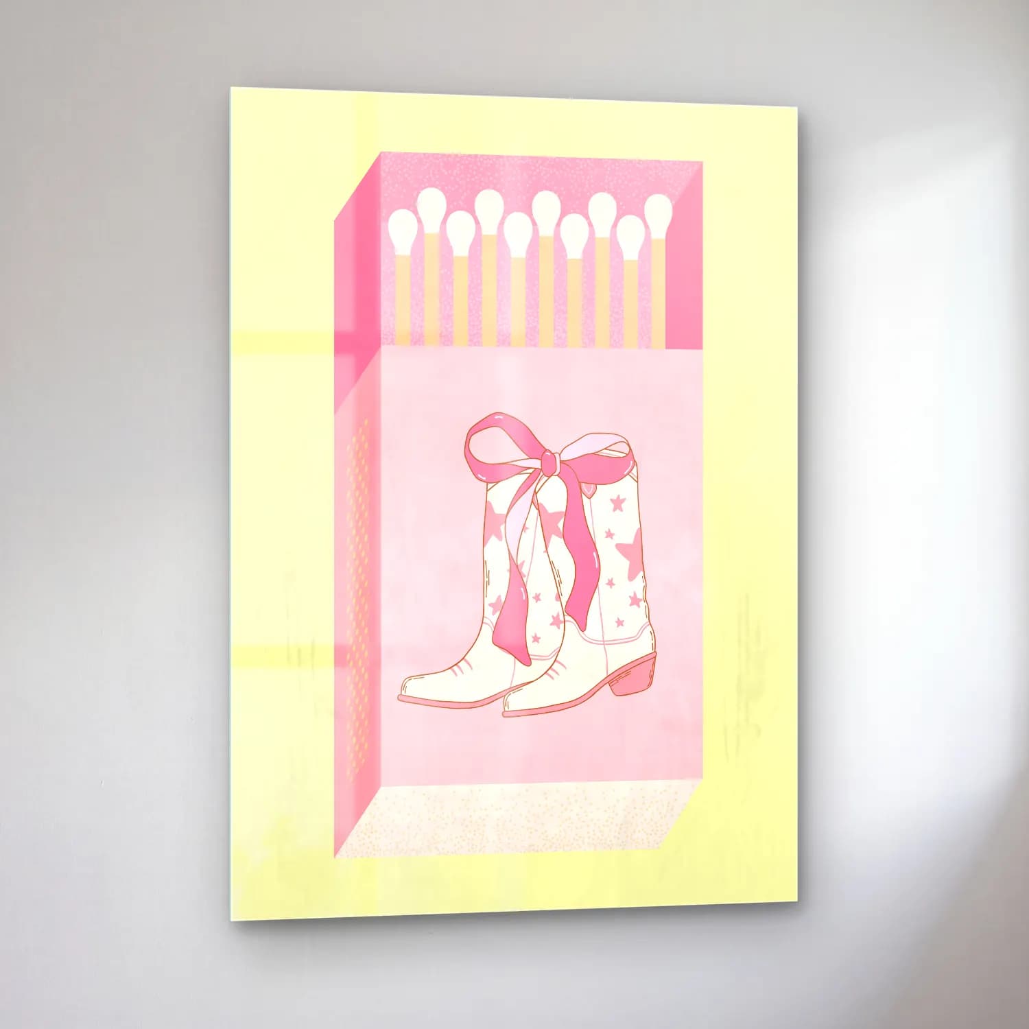 Pastel Topuklu Ayakkabı ve Çanta No. 4 cam tablo — sol açıdan görünüm