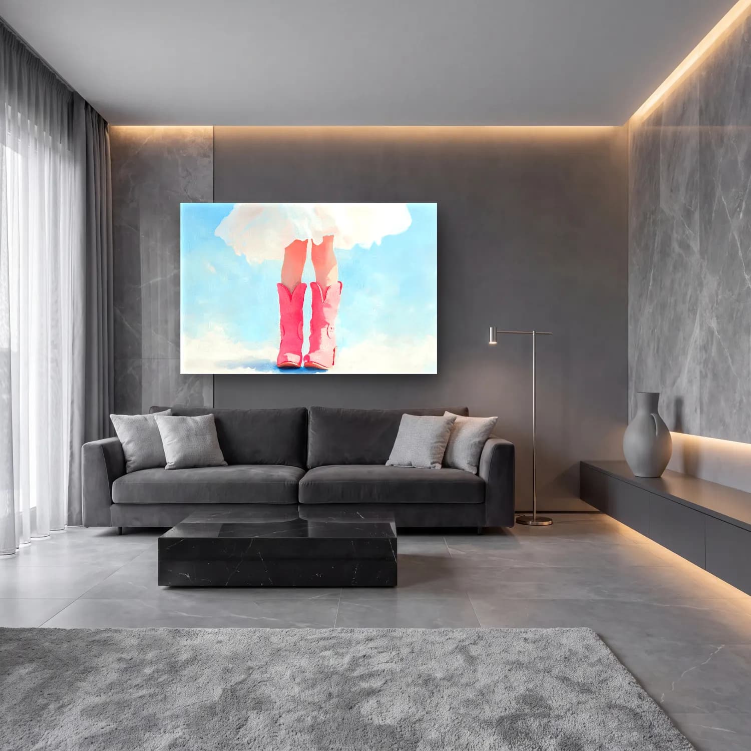 Pastel Kız Çocuğu Portresi cam tablo — lüks salon duvarında