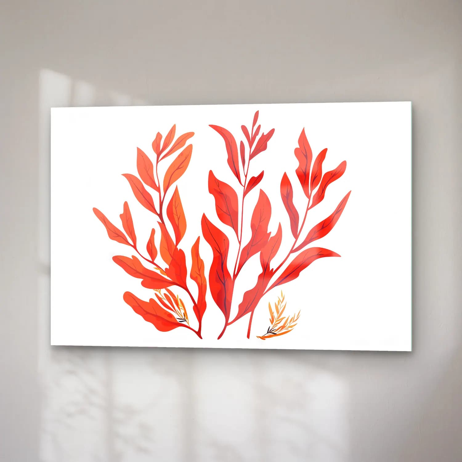 Simple Drawing – Indian Red No. 11 cam tablo — sağ açıdan görünüm