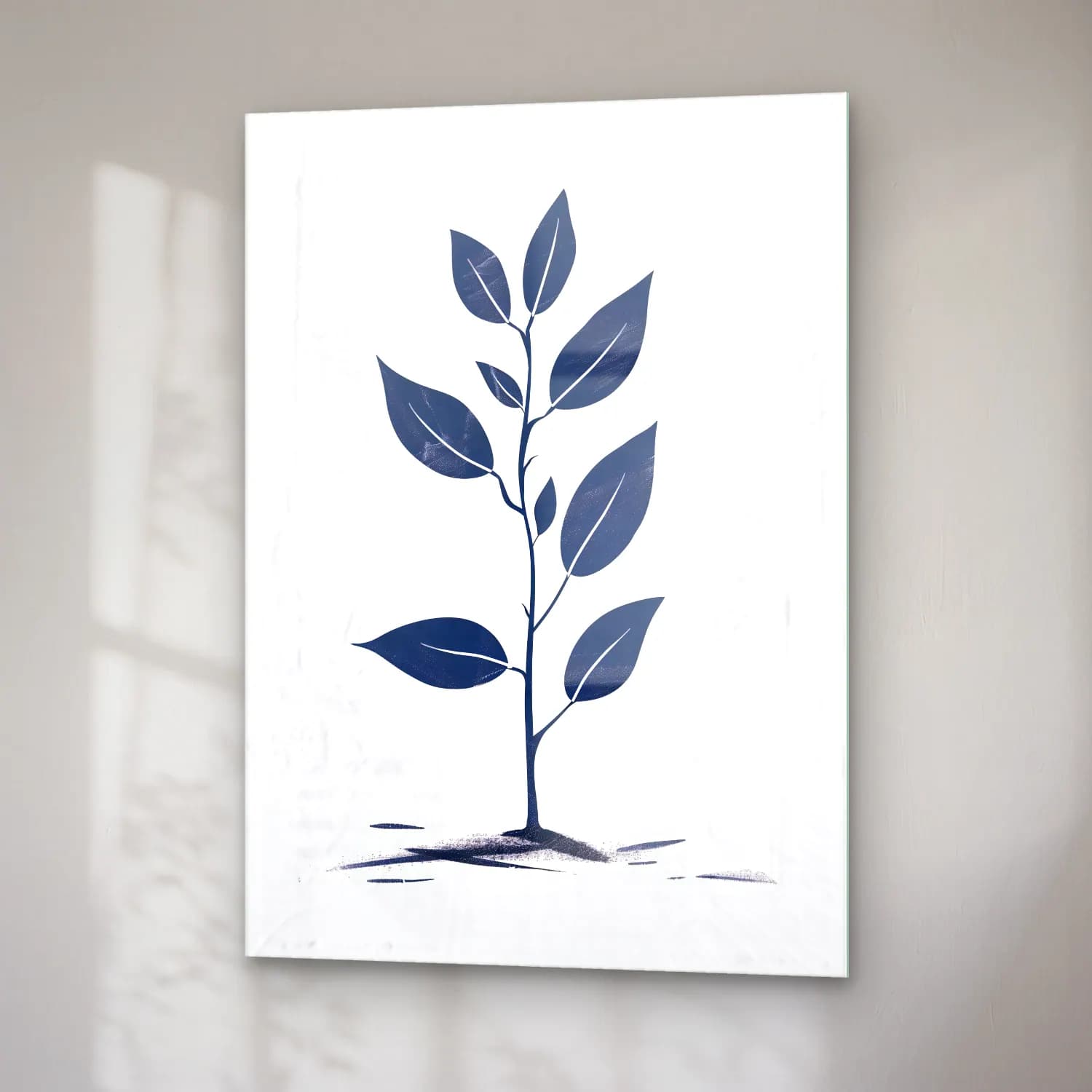 Simple Drawing – navy blue No. 12 cam tablo — sağ açıdan görünüm