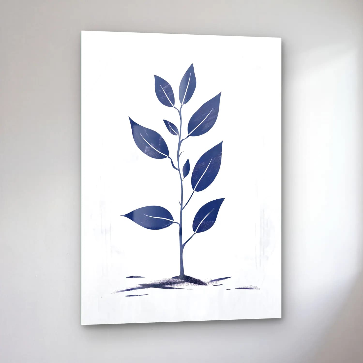 Simple Drawing – navy blue No. 12 cam tablo — sol açıdan görünüm