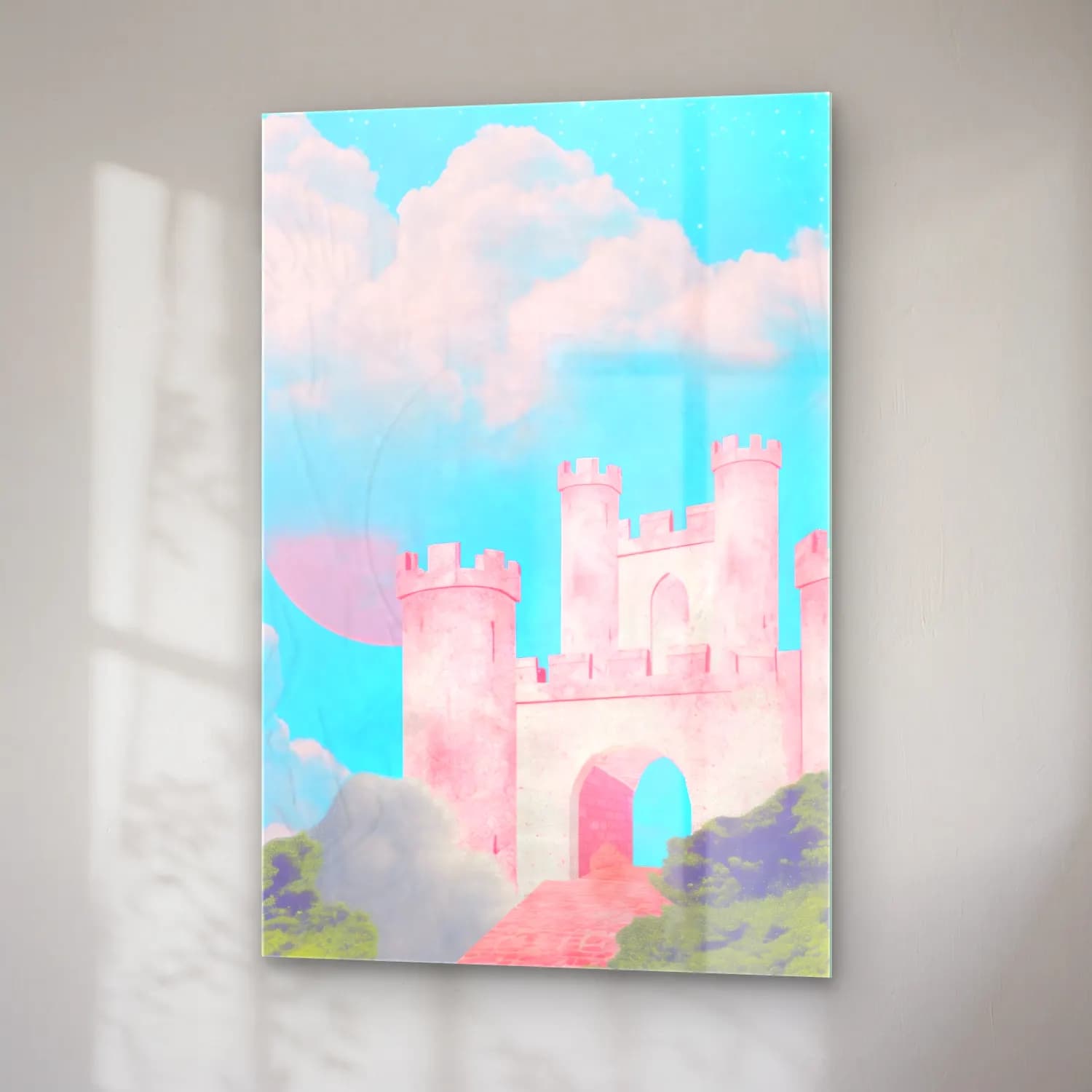 Pastel Şato No. 4 cam tablo — sağ açıdan görünüm
