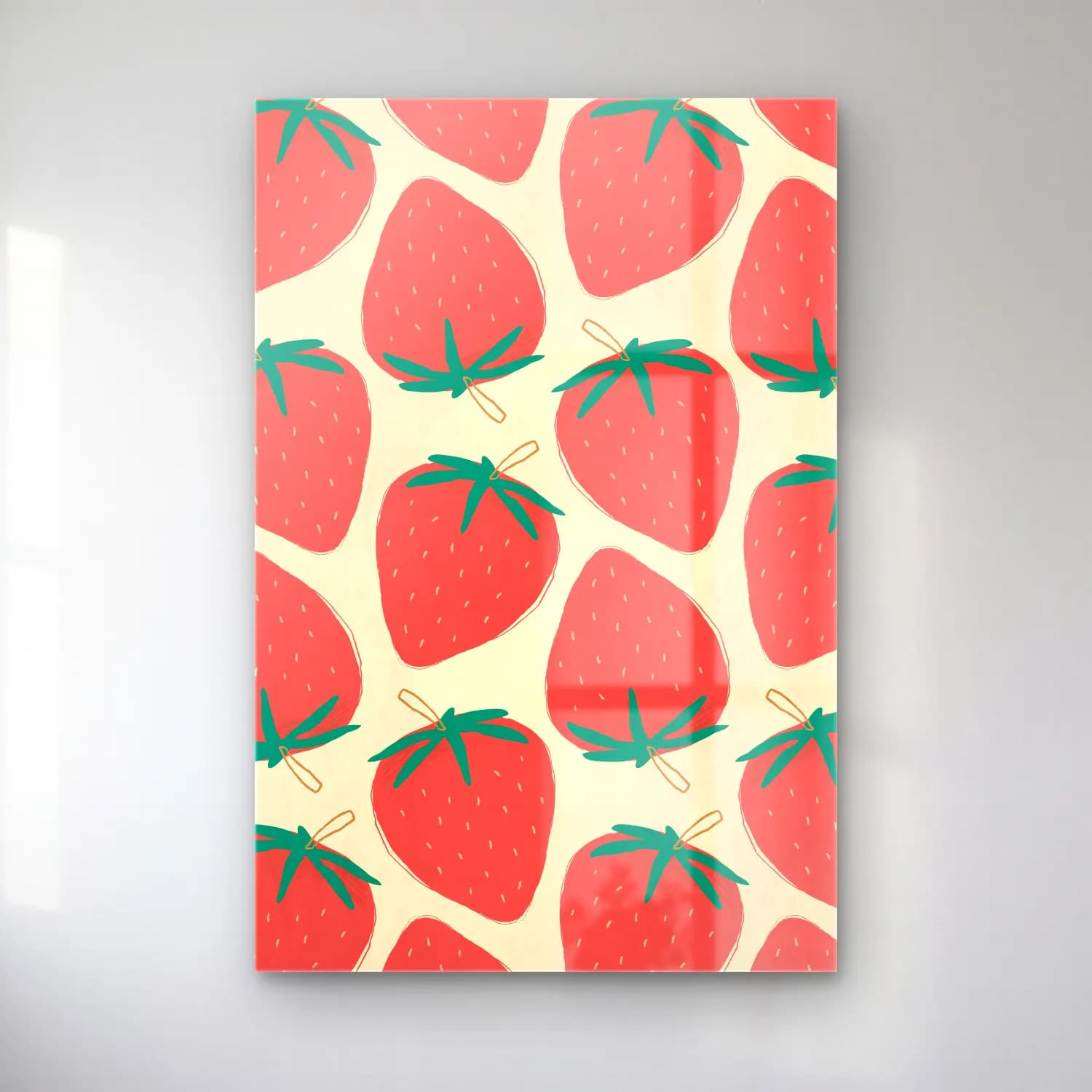 Pastel Çilekler No. 10 cam tablo — Pastel Çilekler No. 10 — pastel çilekler
