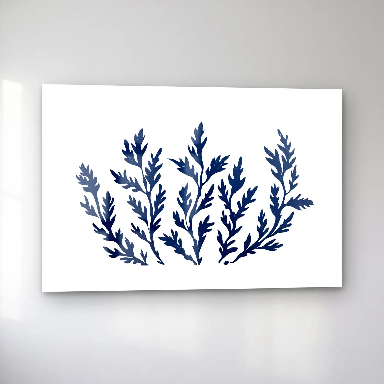 Simple Drawing – navy blue No. 13 cam tablo — sol açıdan görünüm