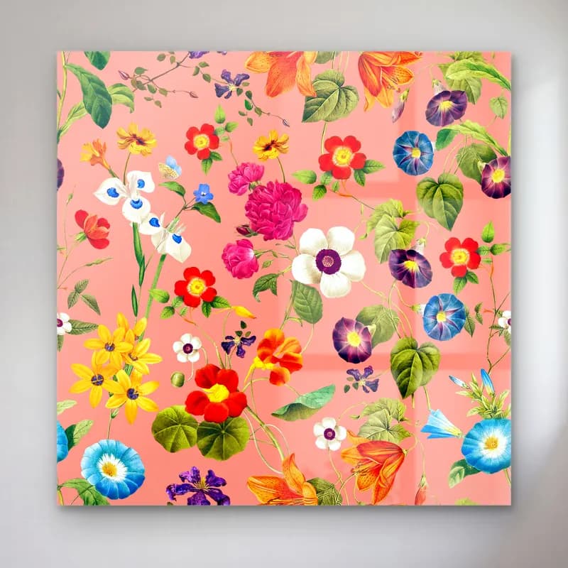 Pastel Çiçek Deseni No. 56 cam tablo — Pastel Çiçek Deseni No. 56 — pastel çiçek deseni