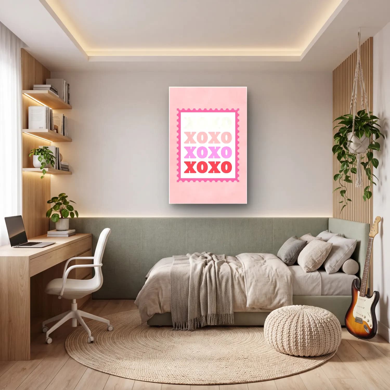 Pastel Harf Posteri No. 4 cam tablo — genç odasında