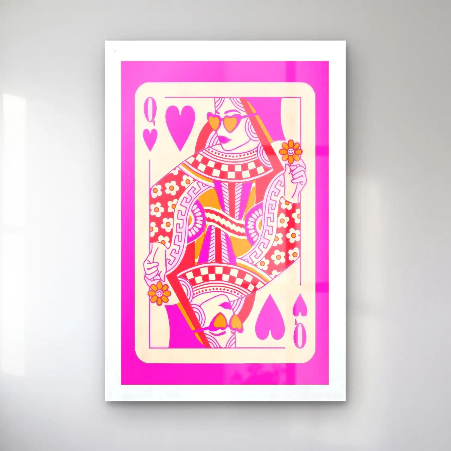 Maksimalist Dama Deseni – Pembe Tonlar cam tablo — Maksimalist Dama Deseni – Pembe Tonlar — maksimalist dama deseni