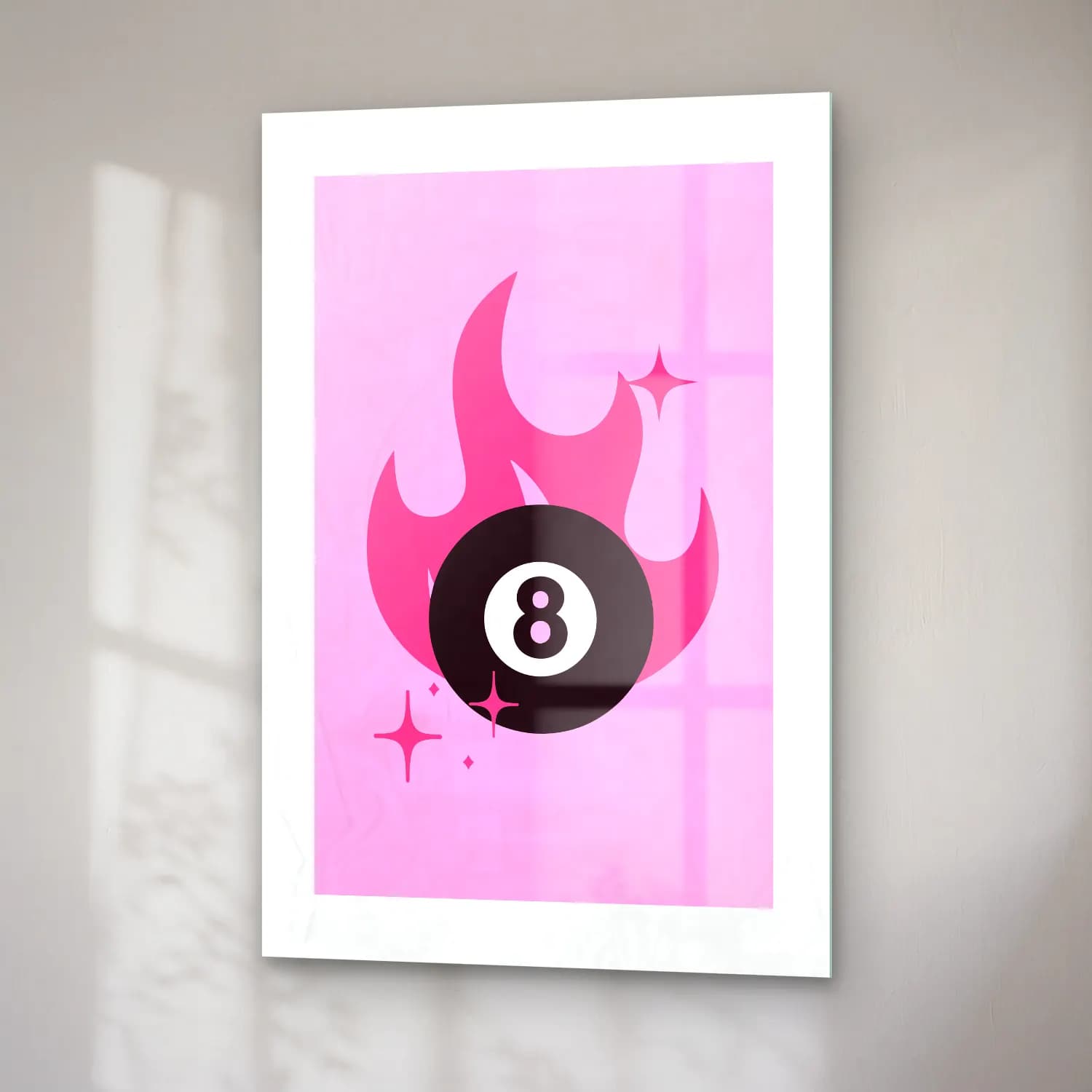 Pastel Rakamlar No. 4 cam tablo — sağ açıdan görünüm