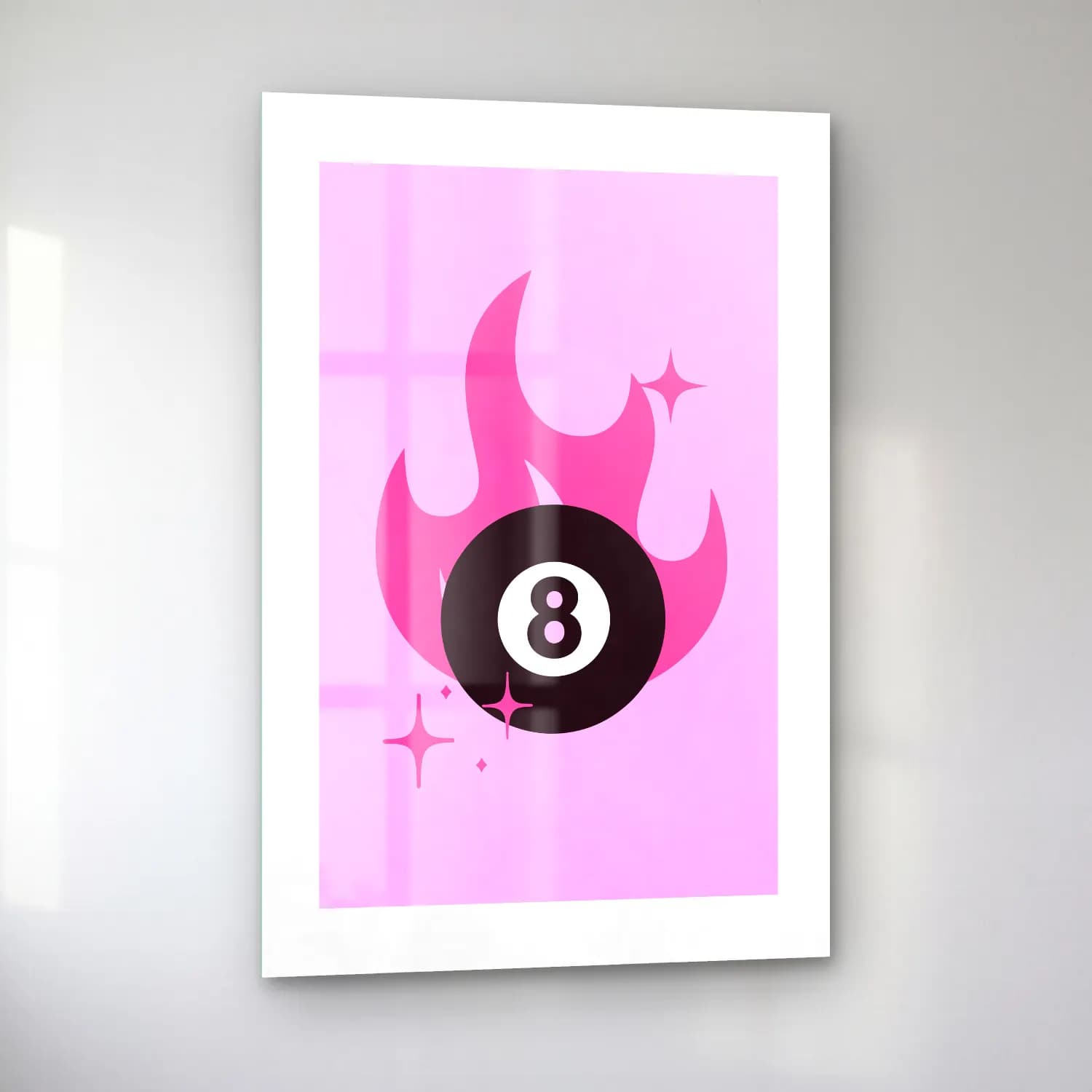 Pastel Rakamlar No. 4 cam tablo — sol açıdan görünüm