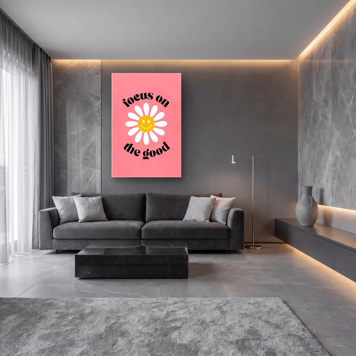 Pastel Söz Posteri No. 10 cam tablo — lüks salon duvarında