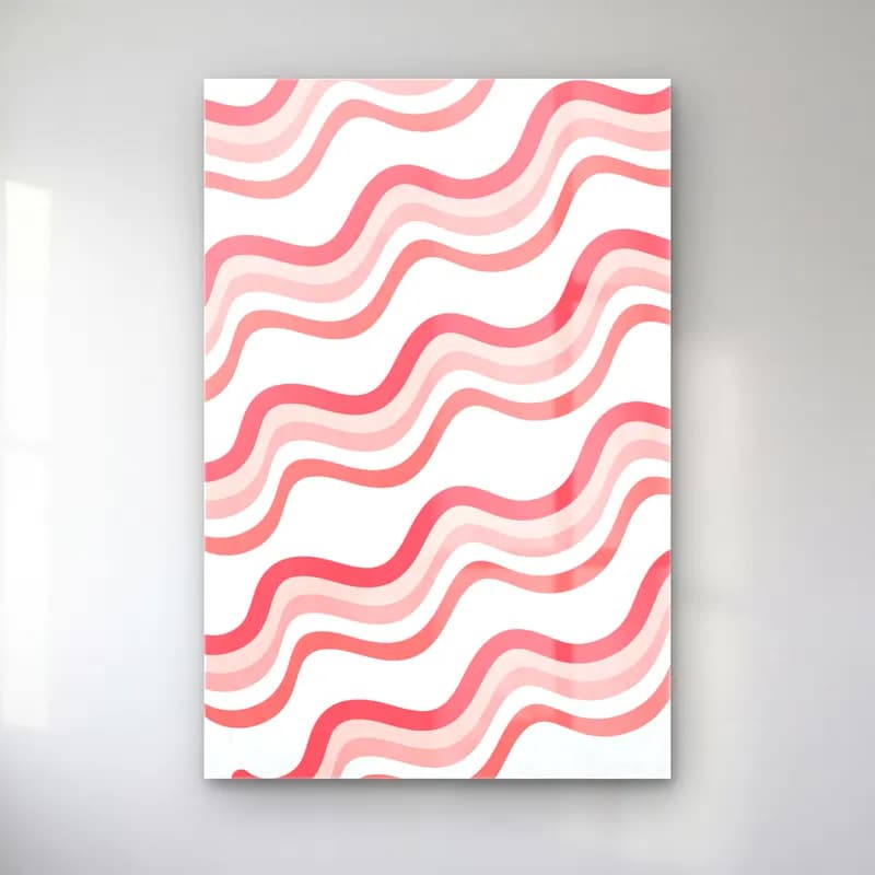 Pastel Dalgalı Çizgiler No. 6 cam tablo — Pastel Dalgalı Çizgiler No. 6 — pastel dalgalı çizgiler