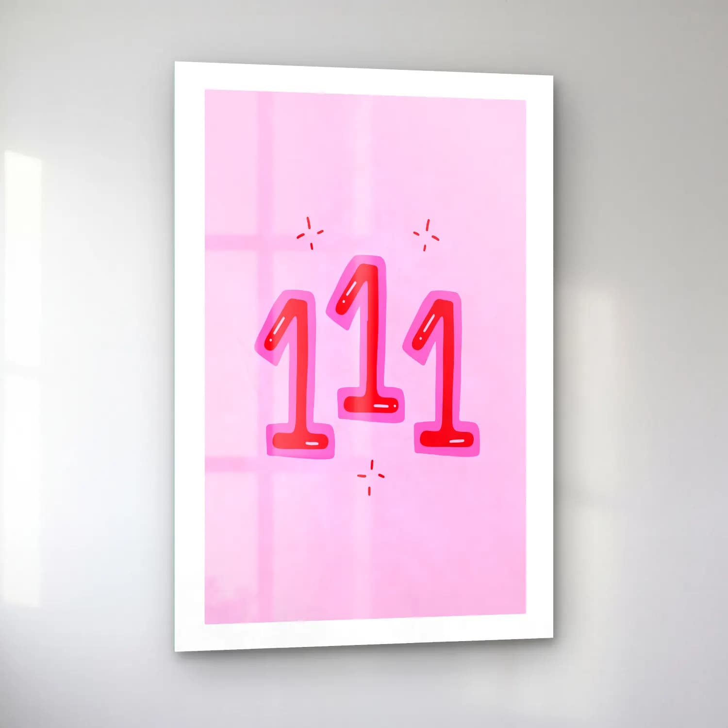 Pastel Rakamlar No. 5 cam tablo — sol açıdan görünüm