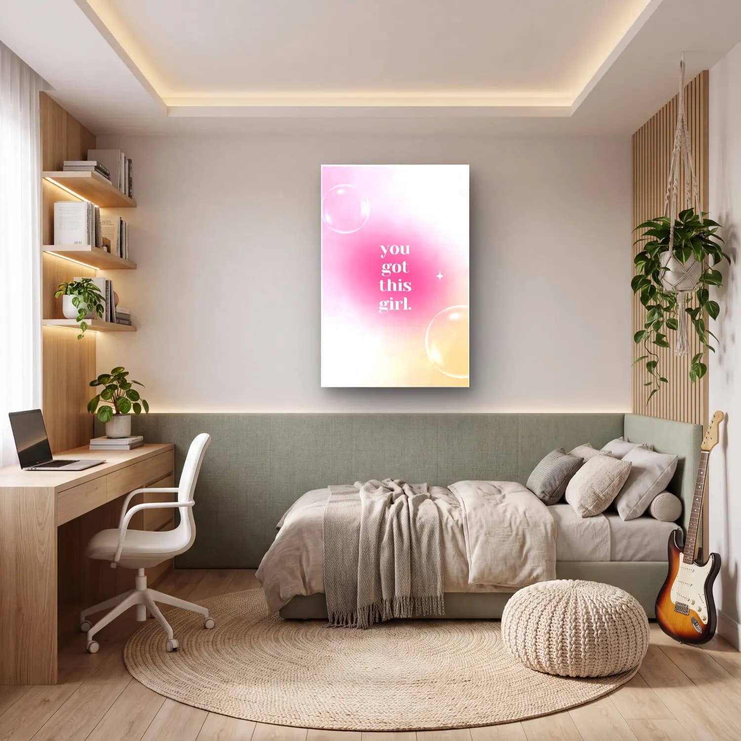 Pastel Söz Posteri No. 11 cam tablo — genç odasında