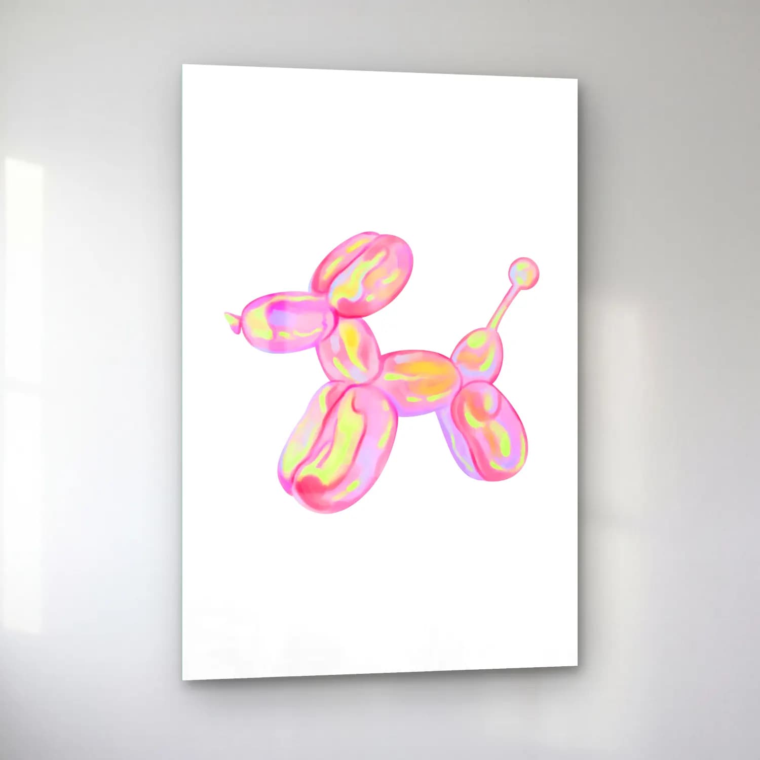 Pastel Köpek No. 5 cam tablo — sol açıdan görünüm