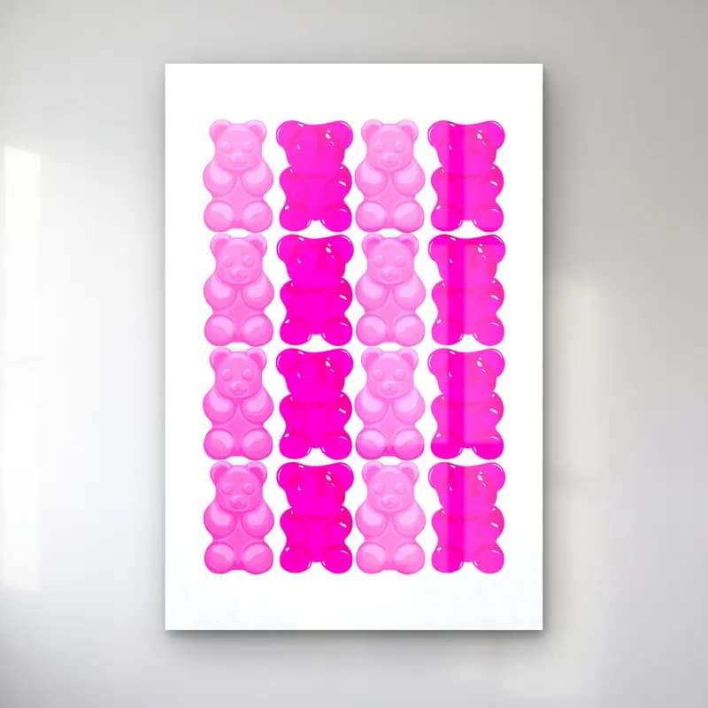 Sevimli İllüstrasyon Oyuncak Ayı – Pembe Tonlar cam tablo — Sevimli İllüstrasyon Oyuncak Ayı – Pembe Tonlar — sevimli i̇llüstrasyon oyuncak ayı