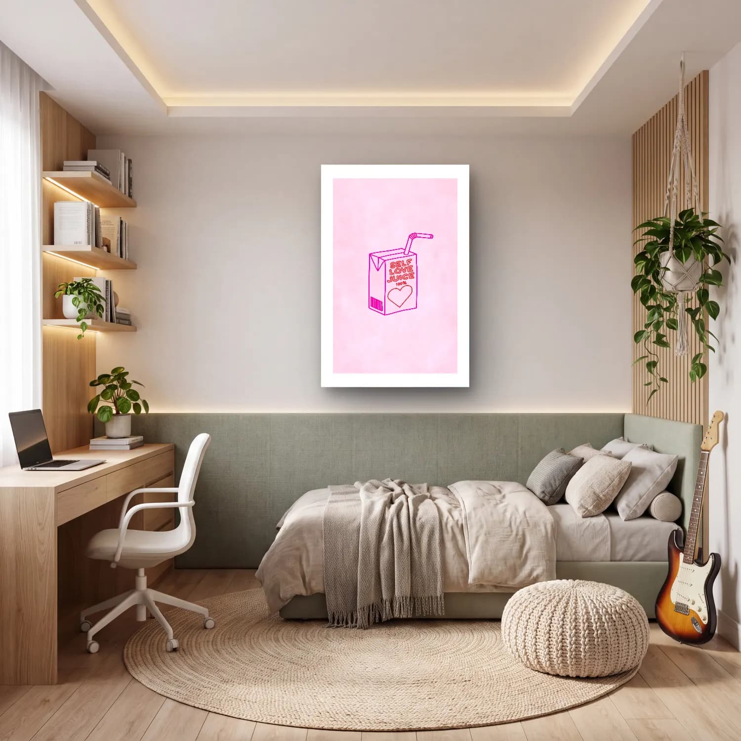 Pastel Çay Fincanı No. 7 cam tablo — genç odasında