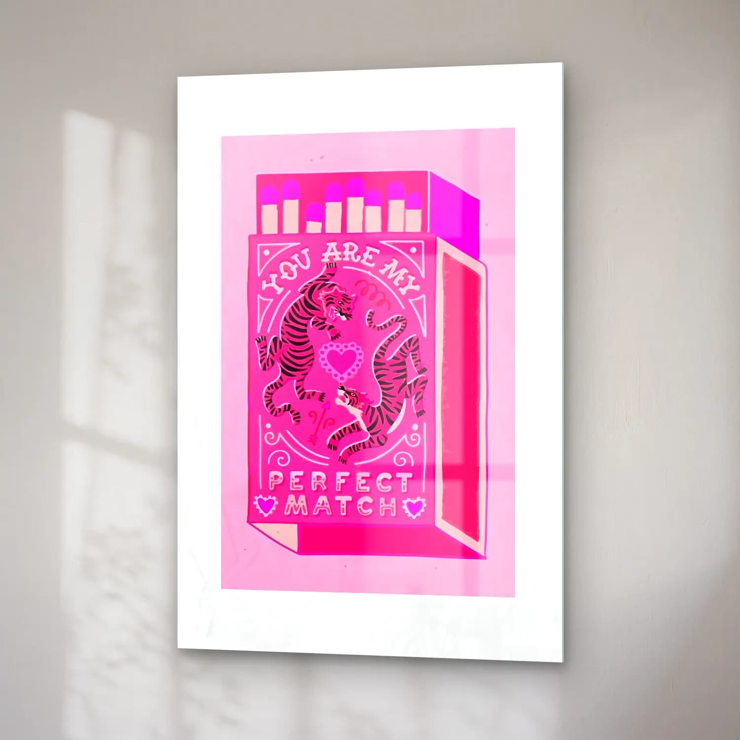 Pastel Kaplan No. 4 cam tablo — sağ açıdan görünüm