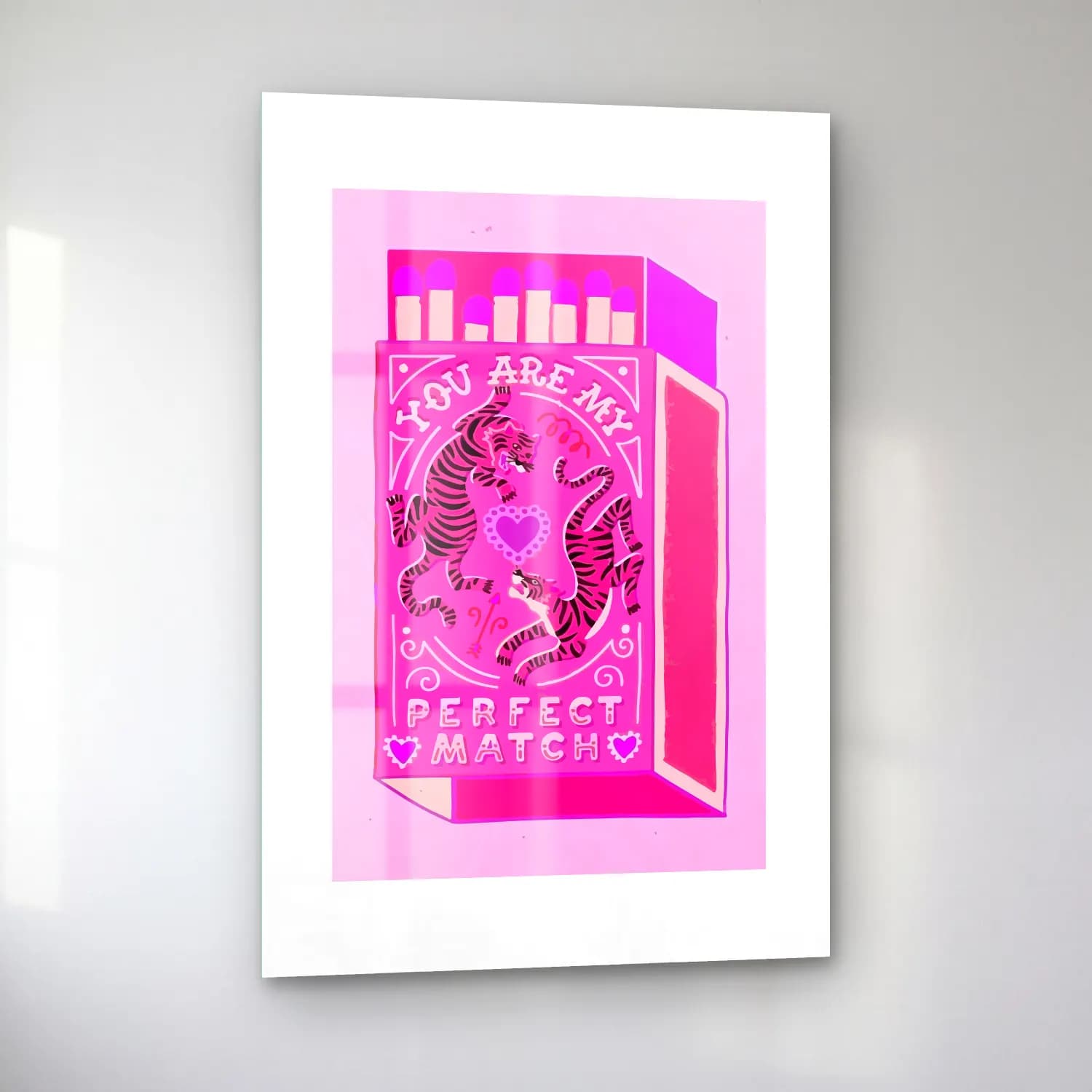 Pastel Kaplan No. 4 cam tablo — sol açıdan görünüm