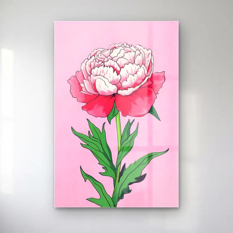 Botanik İllüstrasyon Pembe Şakayıklar No. 7 cam tablo — Botanik İllüstrasyon Pembe Şakayıklar No. 7 — botanik i̇llüstrasyon pembe şakayıklar