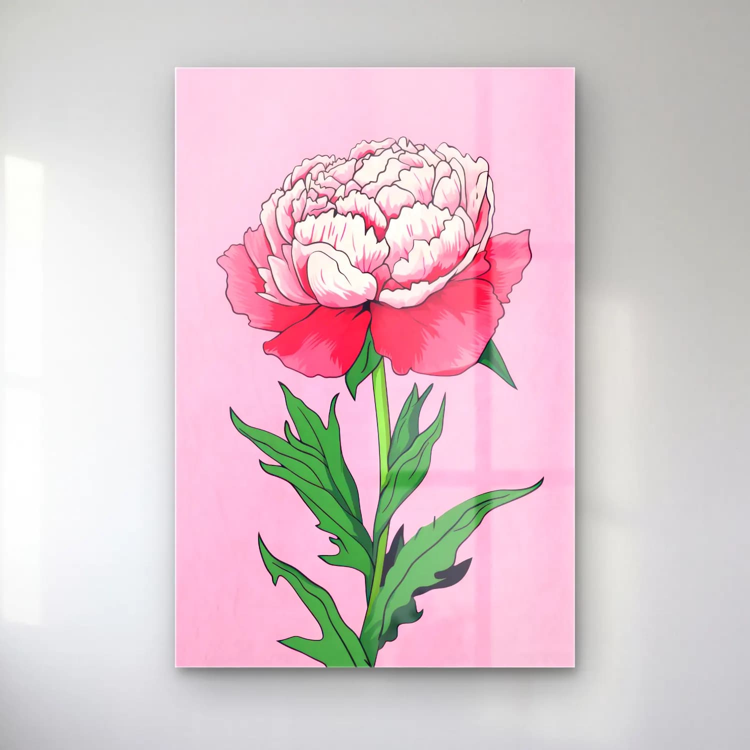 Botanik İllüstrasyon Pembe Şakayıklar No. 7 cam tablo — Botanik İllüstrasyon Pembe Şakayıklar No. 7 — botanik i̇llüstrasyon pembe şakayıklar