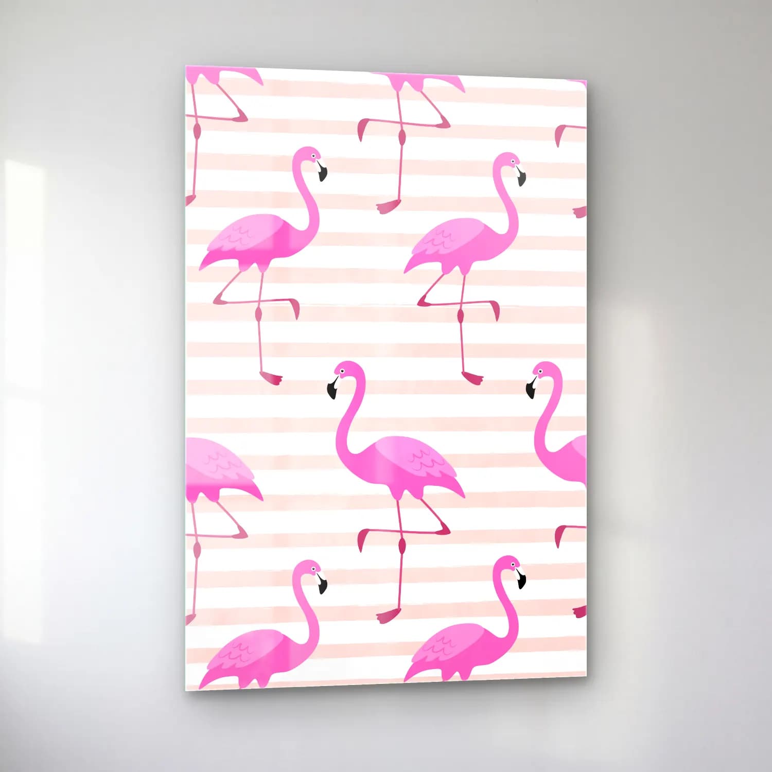 Pastel Flamingo No. 6 cam tablo — sol açıdan görünüm